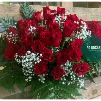 Ramo 50 ROSAS tallo mediano